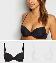 New Look 2 Pack Black and White T-Shirt Bras